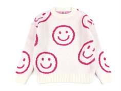 Kids ONLY birch/fuchsia purple happie pullover striktrøje